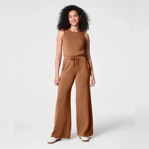 SPANX AirEssentials Sleeveless Jumpsuit Tan Camel Lightweight Soft Stretch Tall - Picture 1 of 7